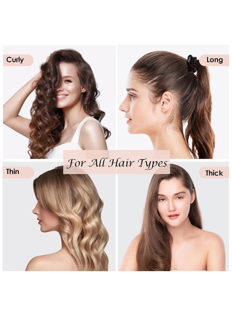 Elaur Silklo Silk Scrunchies, 100% Pure Mulberry Hair Ties 22 Momme Anti Hair Loss No Breakage Anti Crease Anti Frizz 4Pcs (Black, Champagne, Pink, Brown) - Image 5